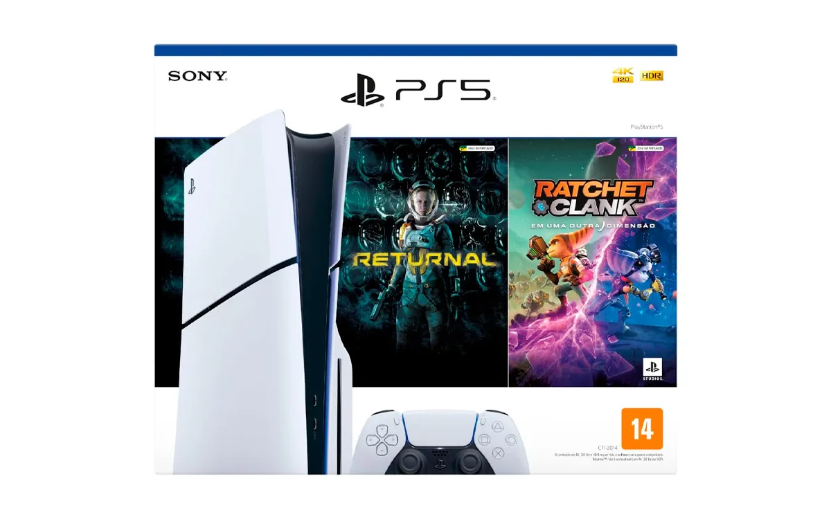 OFERTA   PS5 Slim + 2 jogos saindo por R$ 3.546 na Amazon